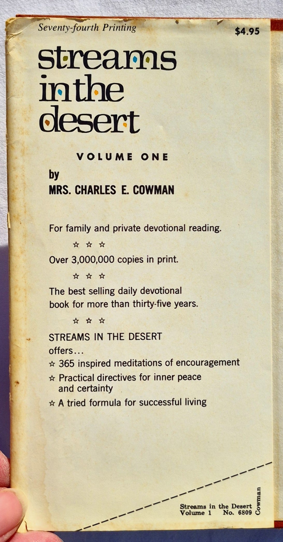 Ströme in der Wüste von Mrs. Charles E. [Lettie] Cowman (Gut, 1975, geb., 378 Seiten, Zondervan)