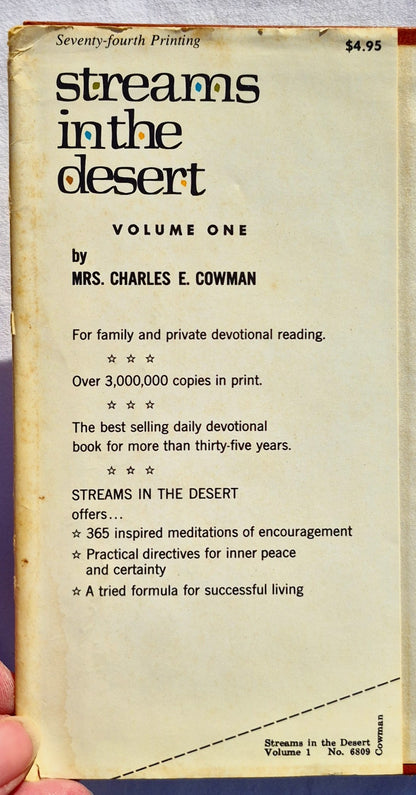 Ströme in der Wüste von Mrs. Charles E. [Lettie] Cowman (Gut, 1975, geb., 378 Seiten, Zondervan)
