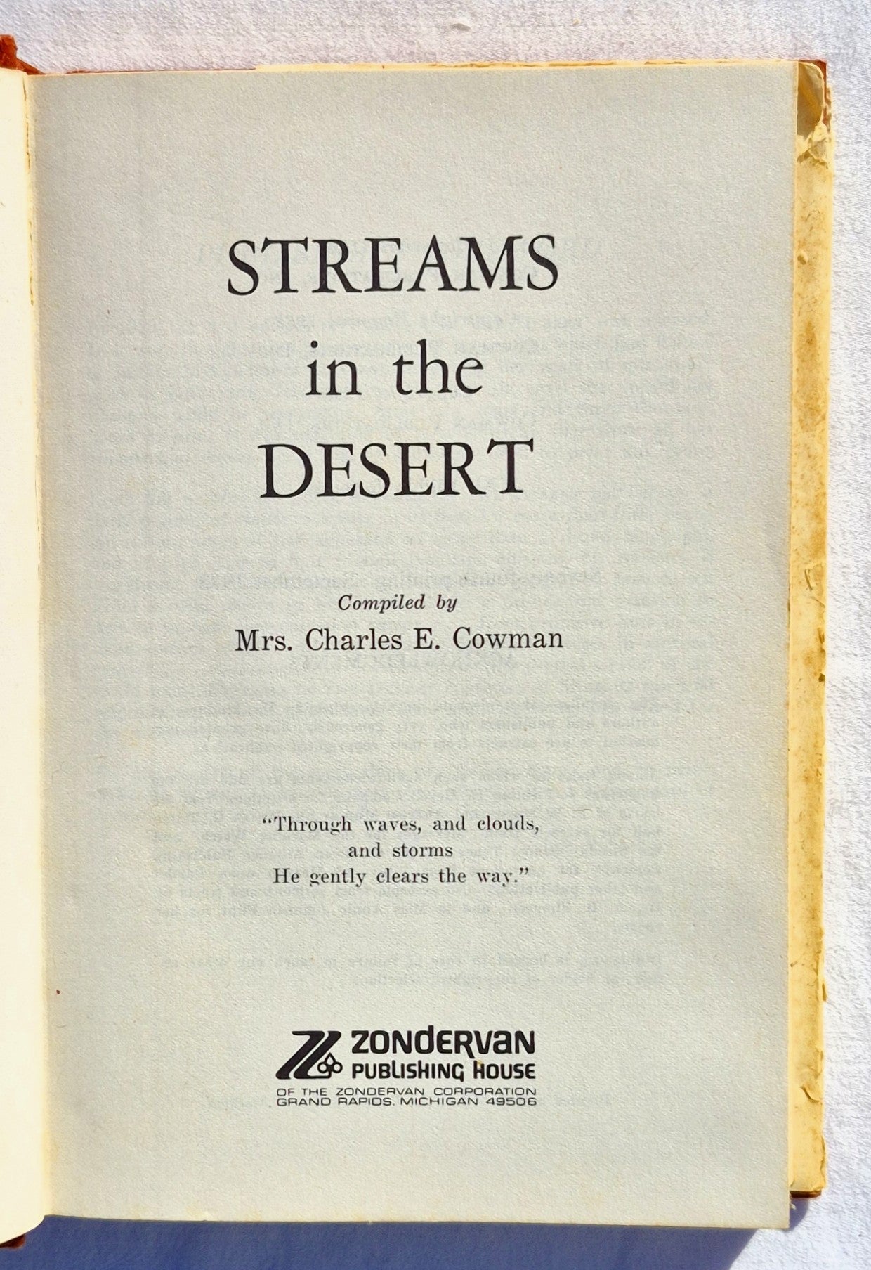 Ströme in der Wüste von Mrs. Charles E. [Lettie] Cowman (Gut, 1975, geb., 378 Seiten, Zondervan)