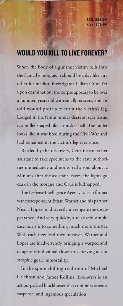 Immortal by Dean Crawford (Ethan Warner #2, Very good, 2013, HC, 399 pages, Simon & Schuster)