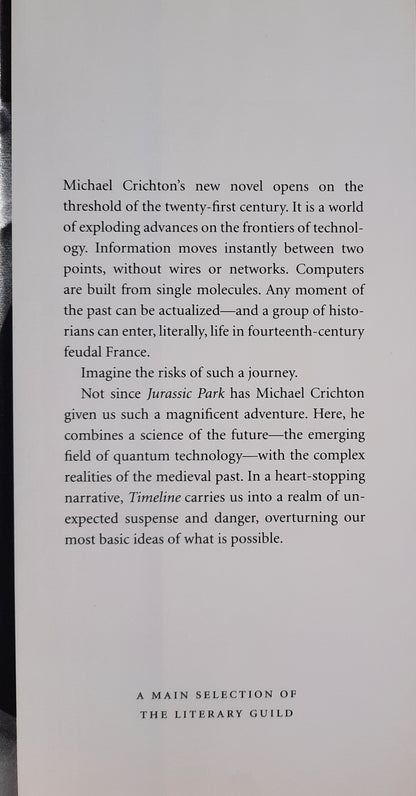 Timeline by Michael Crichton (Very good, 1999, HC, 450 pages, Alfred A. Knopf)