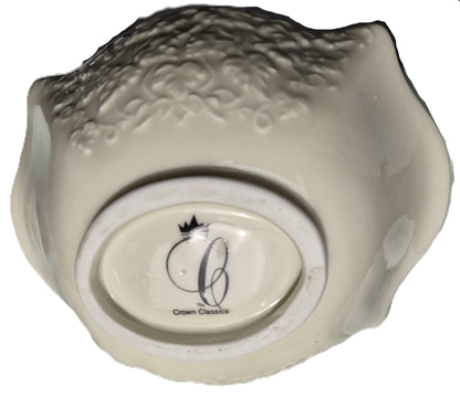 Porzellan Korb Dekorative Crown Classics Whitehall Elfenbein Korb Goldrand 5 Zoll x 6 Zoll