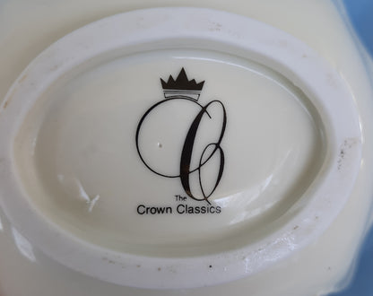 Porcelain Basket Decorative Crown Classics Whitehall Ivory Basket Gold Trim 5 in X 6 in
