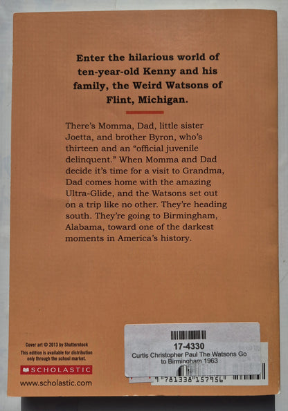 The Watsons Go to Birmingham - 1963 by Christopher Paul Curtis (Very good, 1998, Pbk, 211 pages, Scholastic)