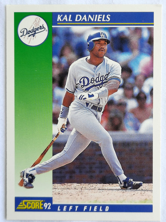 Score '92 Kal Daniels #110 Dodgers Left Field Baseball Card Near Mint