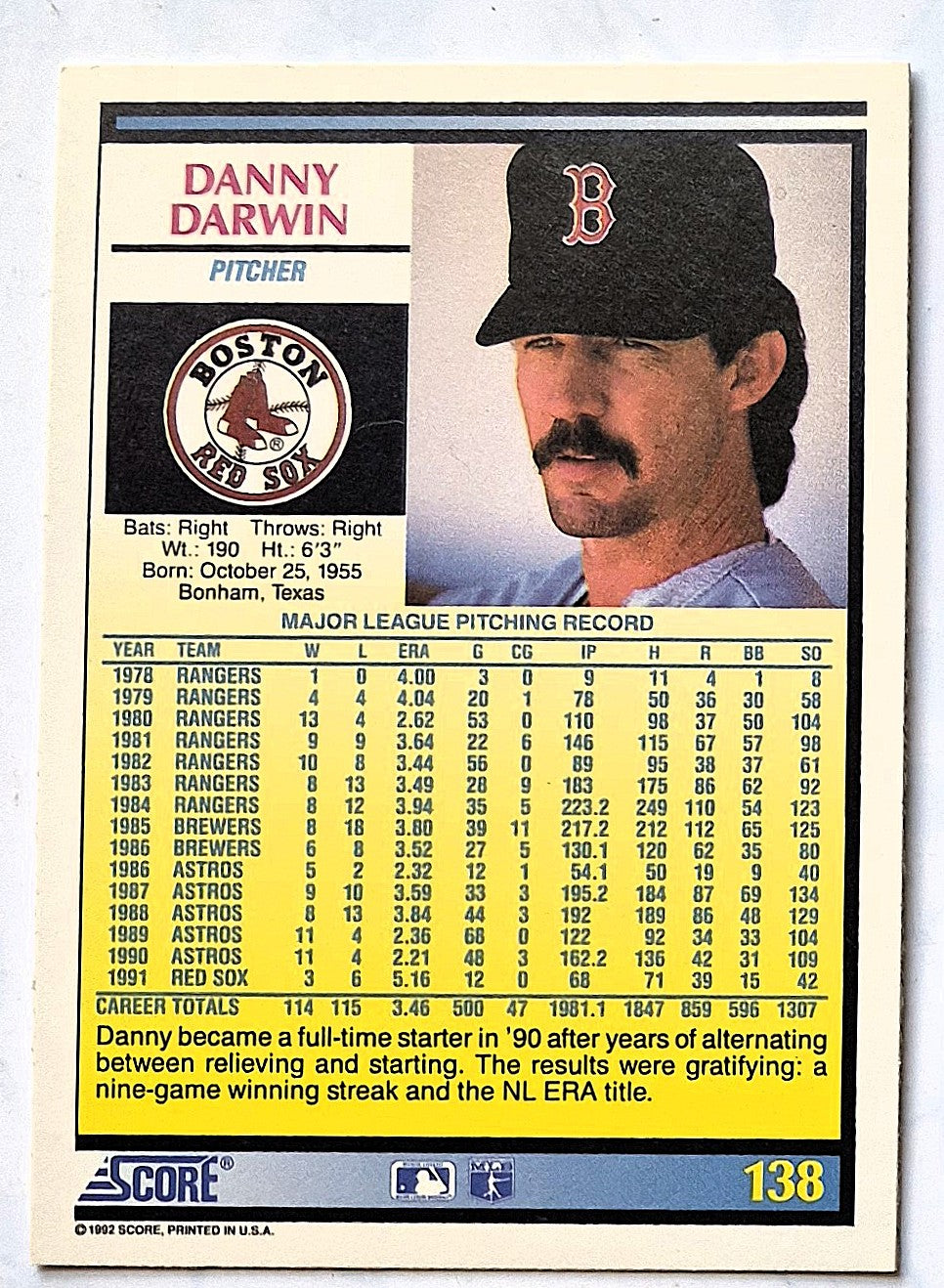 Scott Bailes California Angels Relief Pitcher 1992 Score #331 Baseballkarte (Exzellent)