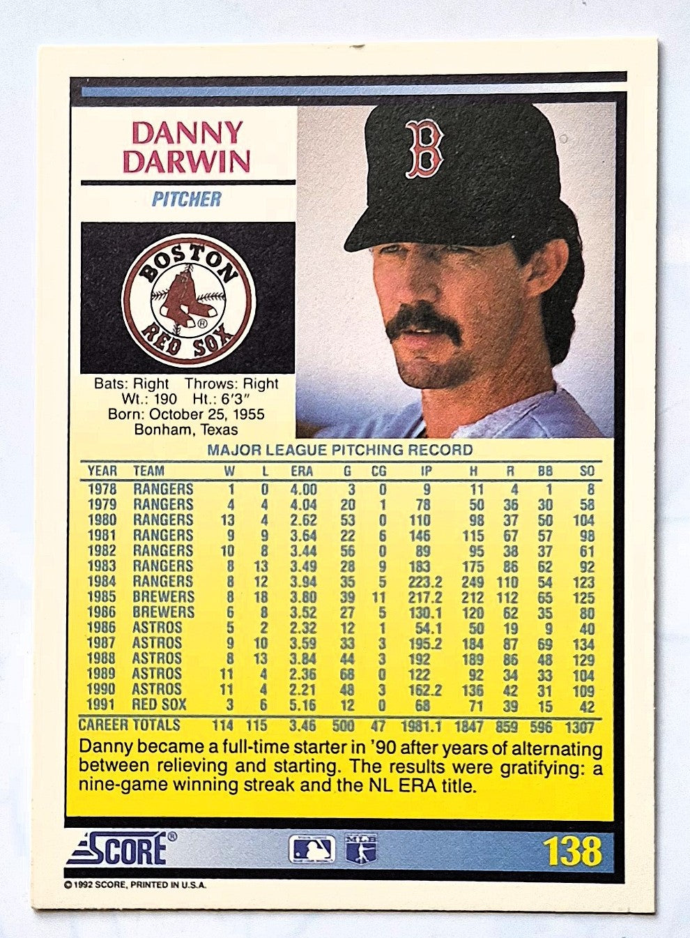 Scott Bailes California Angels Relief Pitcher 1992 Score #331 Baseballkarte (Exzellent)