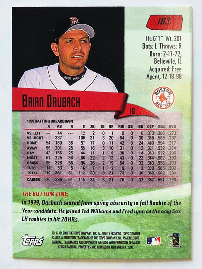 2000 Stadium Club Brian Daubach Boston Red Sox #183 Baseballkarte TOPPS Neuwertiger Zustand