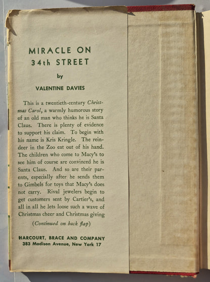 Das Wunder von Manhattan von Valentine Davies (Gut, 1947, gebunden, 120 Seiten, Harcourt, Brace and Company)