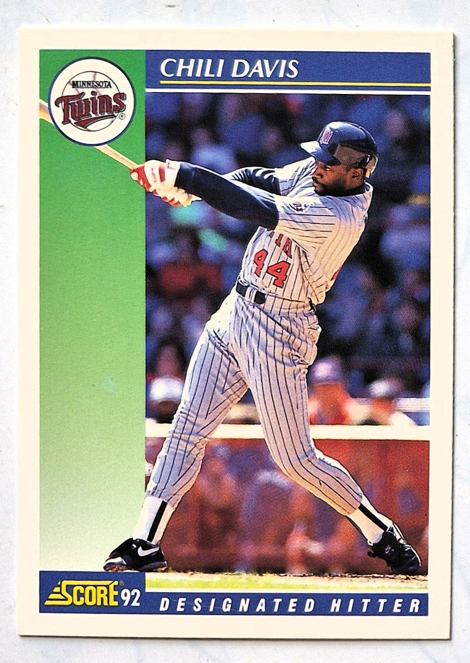 Davis Chili Minnesota Twins Designated Hitter #94 Score 1992 Baseball Card