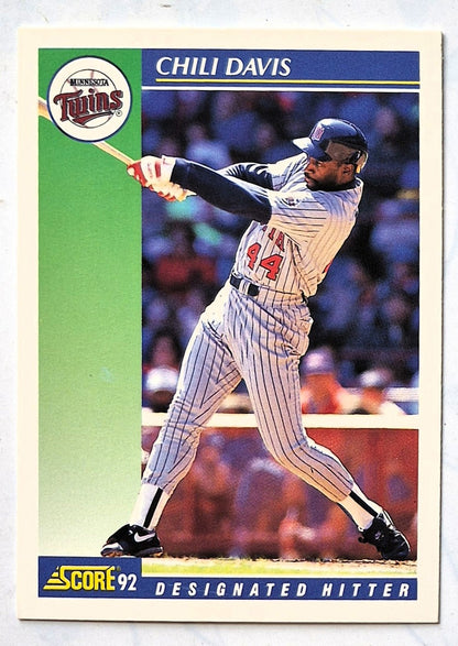 Davis Chili Minnesota Twins Designated Hitter #94 Score 1992 Baseball Card