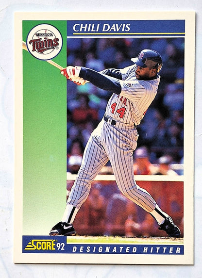 Davis Chili Minnesota Twins Designated Hitter #94 Score 1992 Baseball Card