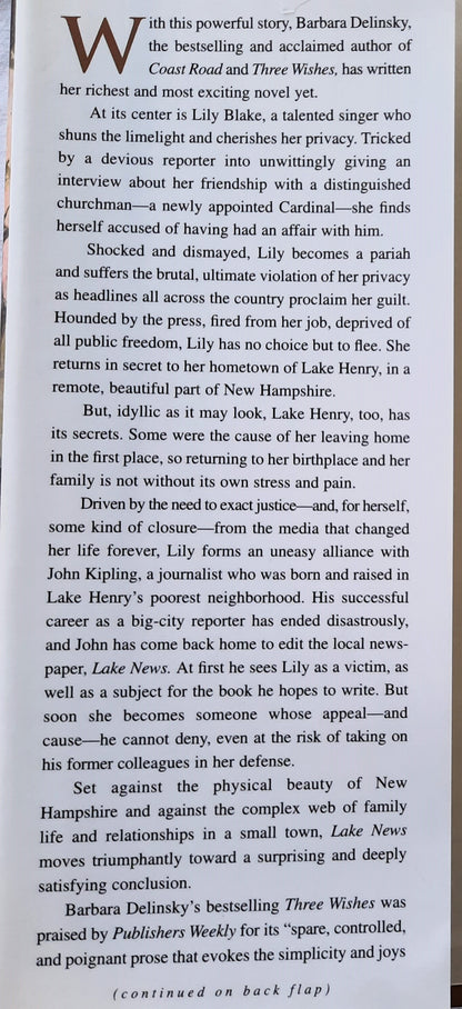 Lake News by Barbara Delinsky (Very good, 1999, HC, 380 pages, Simon & Schuster)