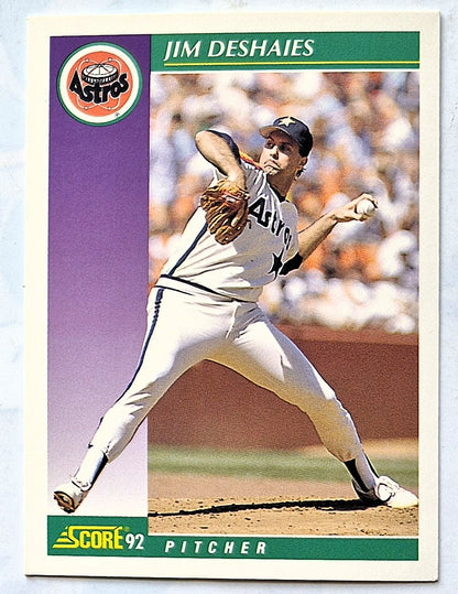 DeShaies Jim Houston Astros Pitcher #364 Score 1992 Baseball Card