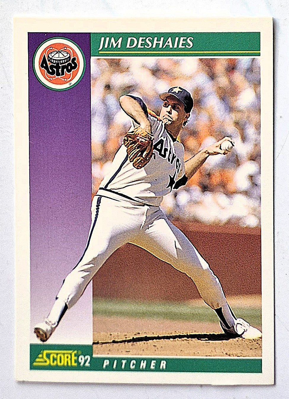 DeShaies Jim Houston Astros Pitcher #364 Score 1992 Baseball Card