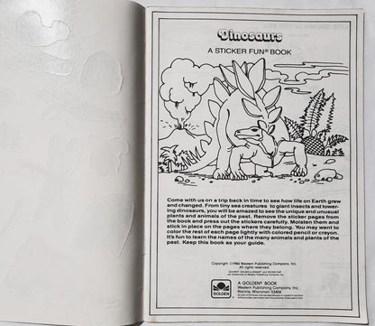 A Golden Book: Dinosaurs Sticker Fun (New/Unused, 1984, Pbk, 20 pages, Western Publishing Co.)