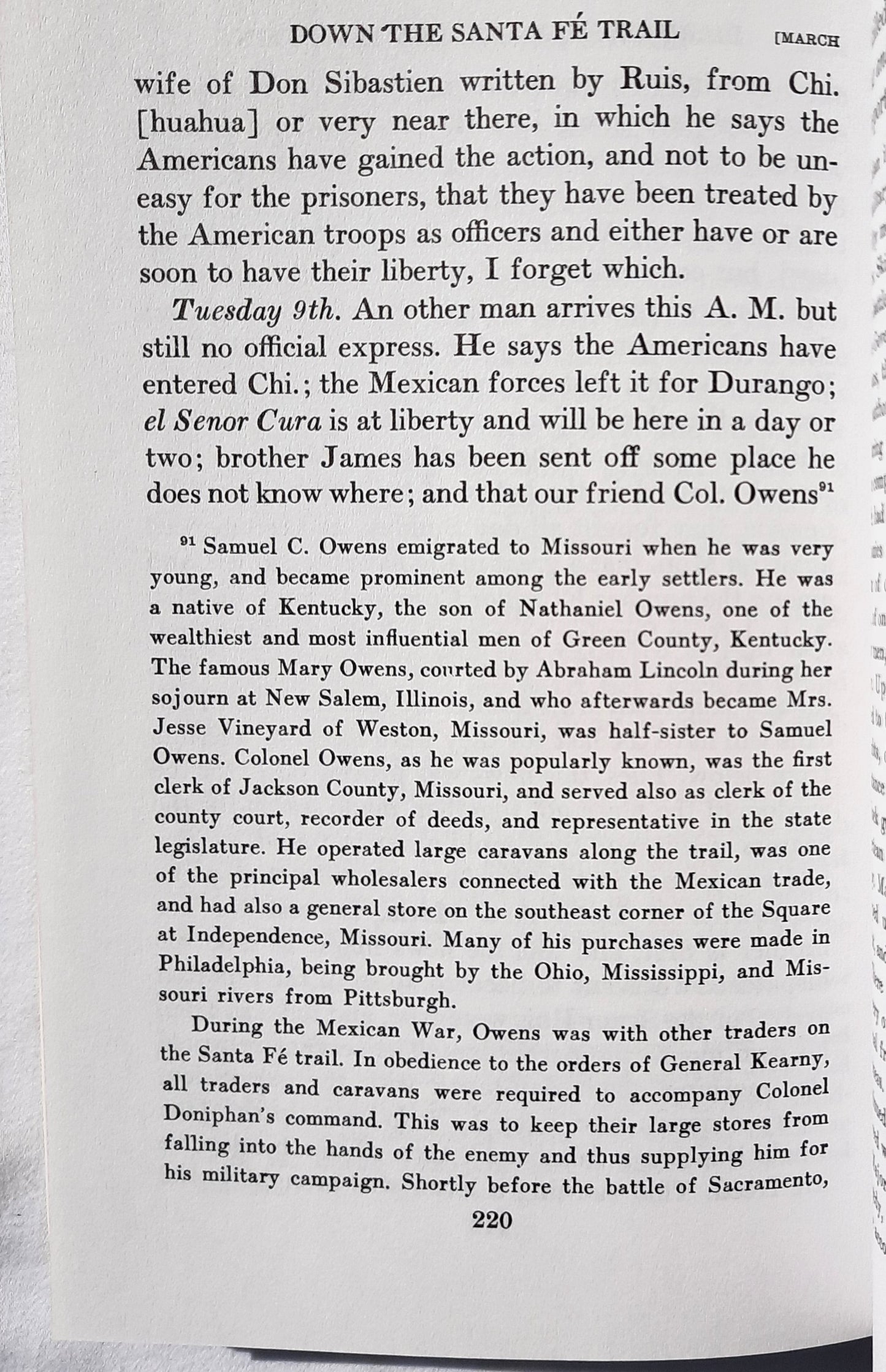 Down the Santa Fe Trail and Into Mexico: The Diary of Susan Shelby Magoffin, 1846-1847 edited by Stella M. Drumm (Good, 1962, Pbk, 294 pgs)