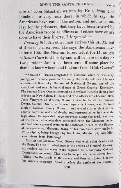 Down the Santa Fe Trail and Into Mexico: The Diary of Susan Shelby Magoffin, 1846-1847 edited by Stella M. Drumm (Good, 1962, Pbk, 294 pgs)