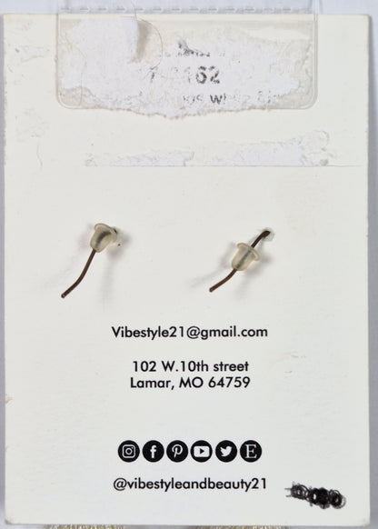 Earrings by Vibe Style white fringe with faux pearls in gold tone base (Brand New)