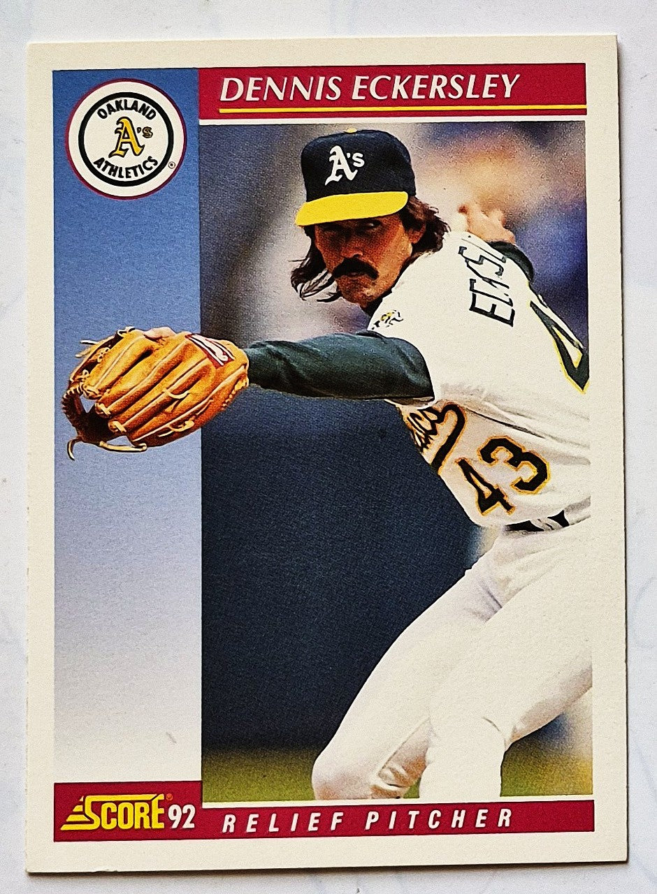 Eckersley Dennis Oakland Athletics Relief Pitcher #190 Score 1992 Baseball Card