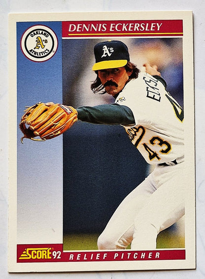Eckersley Dennis Oakland Athletics Relief Pitcher #190 Score 1992 Baseball Card