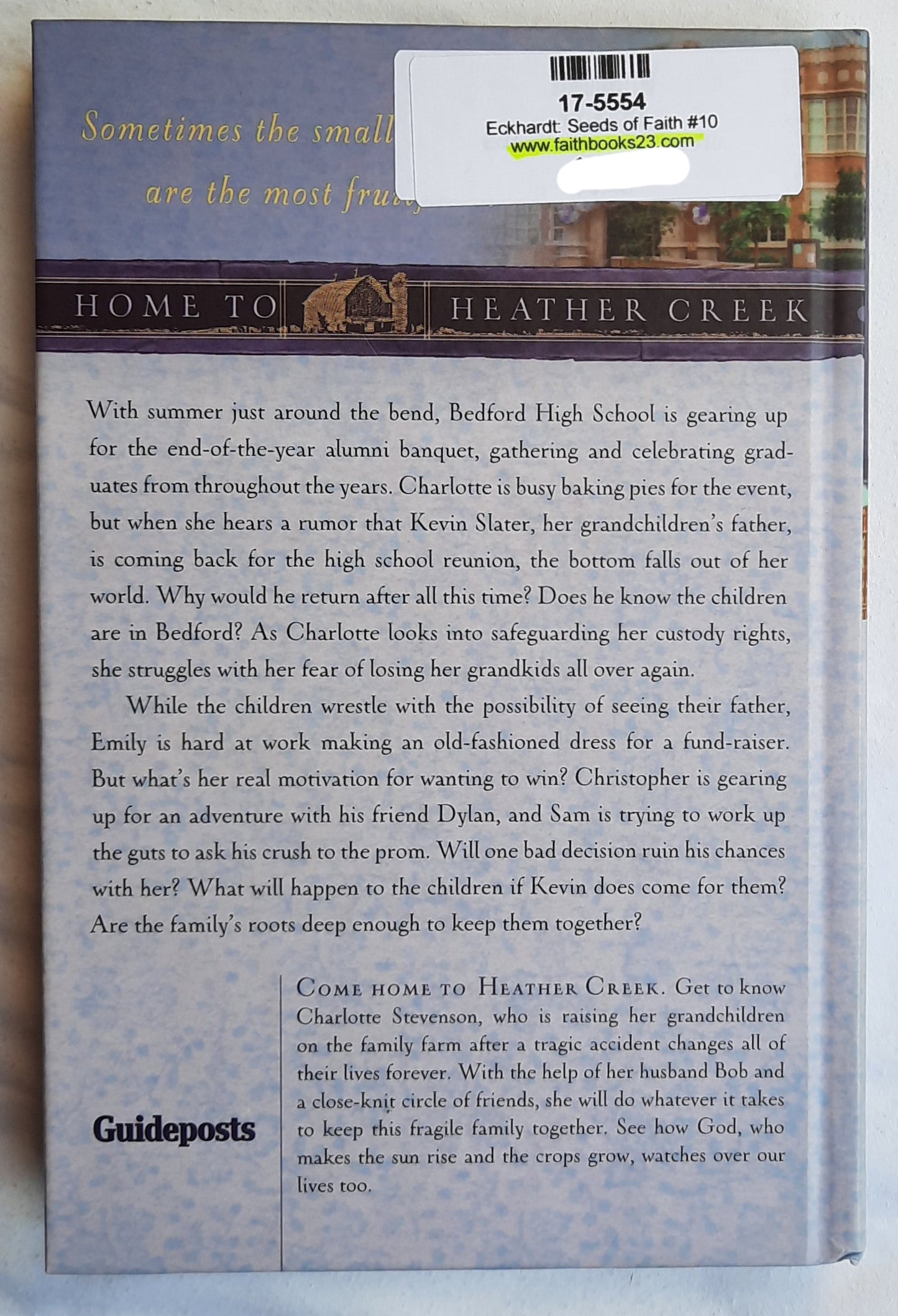 Seeds of Faith by Kristin Eckhardt (Home to Heather Creek #10, Very good, 2009, HC, 246 pages, Guideposts)