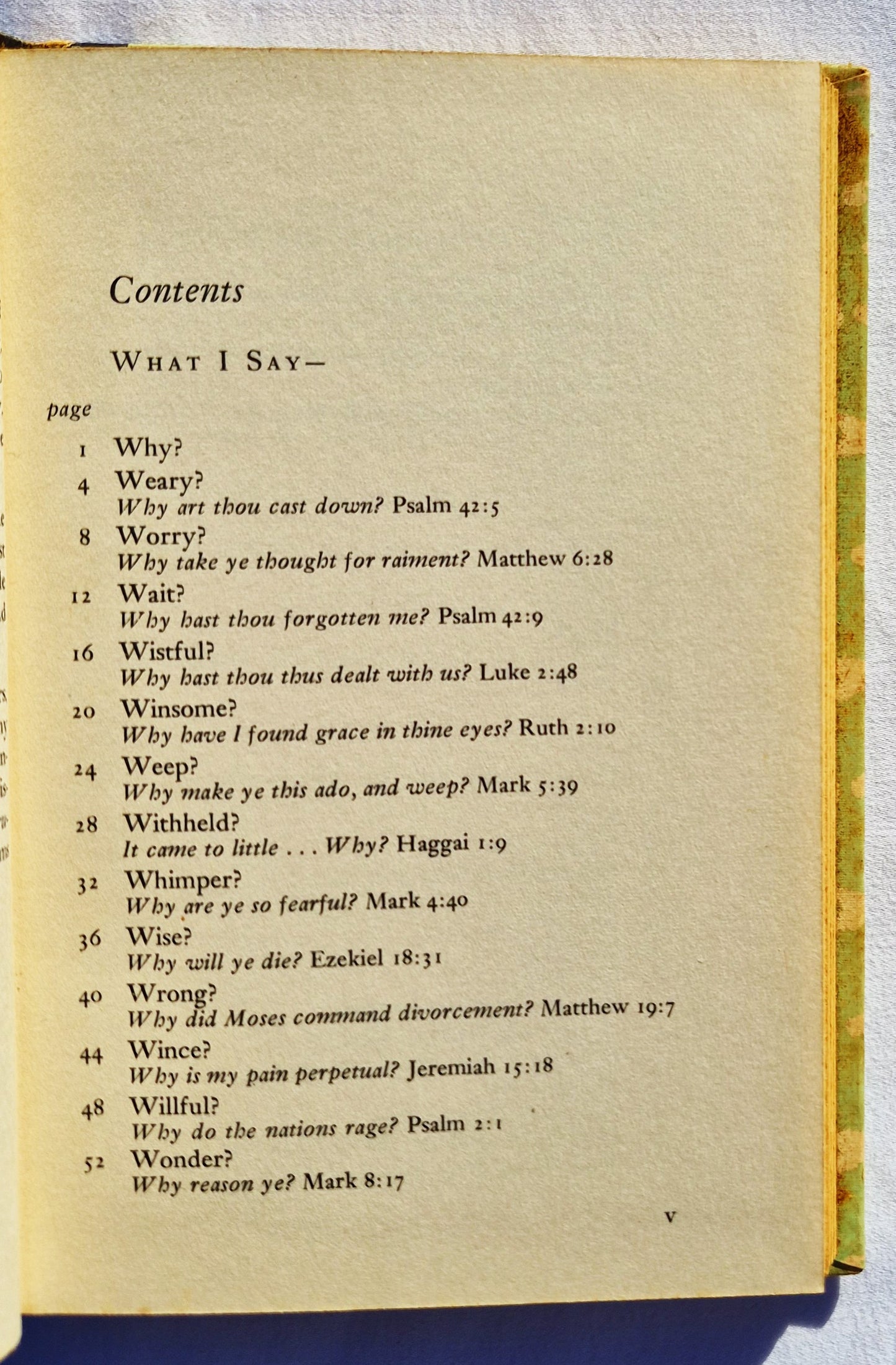 Just Why? von V. Raymond Edman (Sehr gut, 1956, HC, 88 Seiten, Scripture Press)