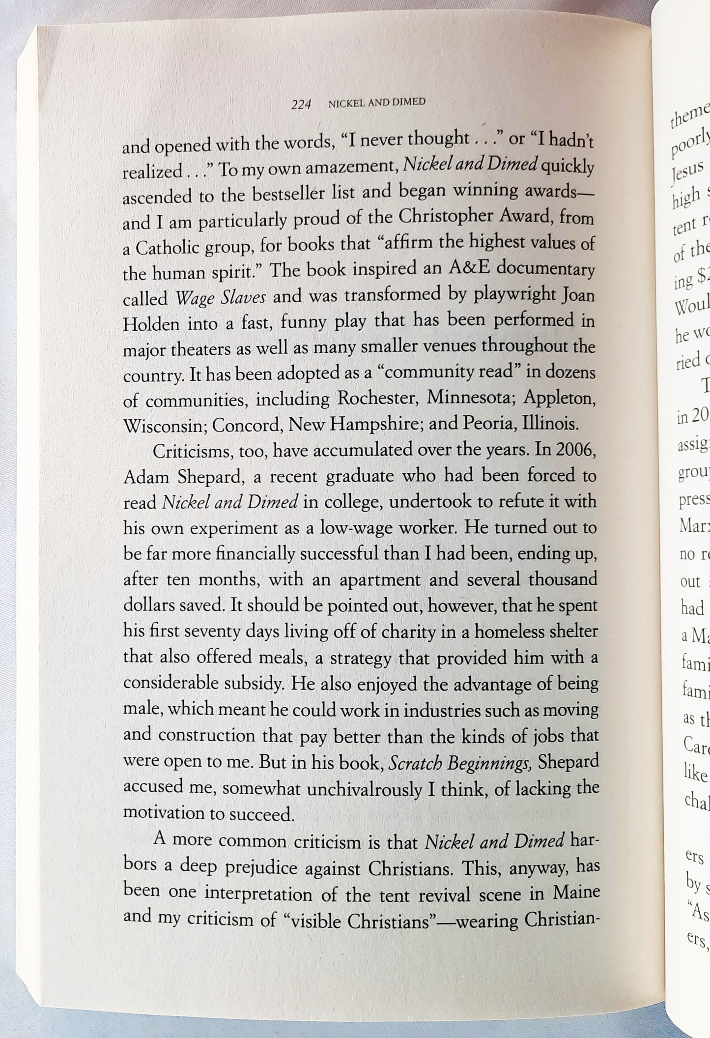 Nickel and Dimed: On (Not) Getting By in America by Barbara Ehrenreich (Very Good, 2011, Pbk, 244 pages, Picador)