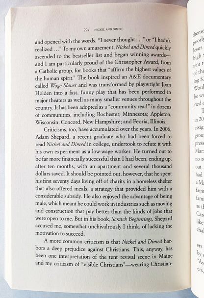 Nickel and Dimed: On (Not) Getting By in America by Barbara Ehrenreich (Very Good, 2011, Pbk, 244 pages, Picador)