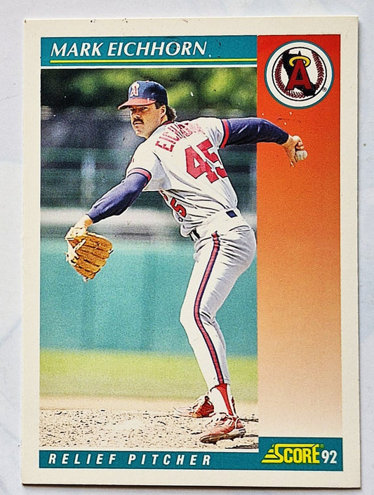Eichhorn Mark California Angels Relief Pitcher #221 Score 1992 Baseball Card