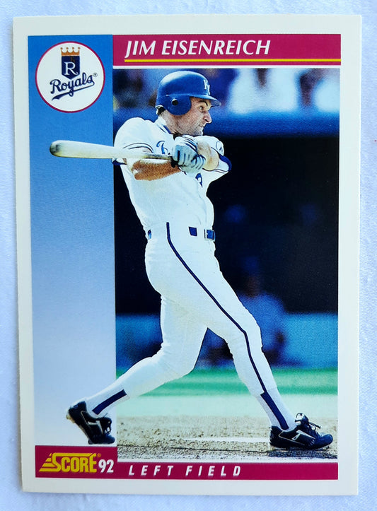 Score '92 Jim Eisenreich Kansas City Royals Left Field #158 Baseball Card Near Mint