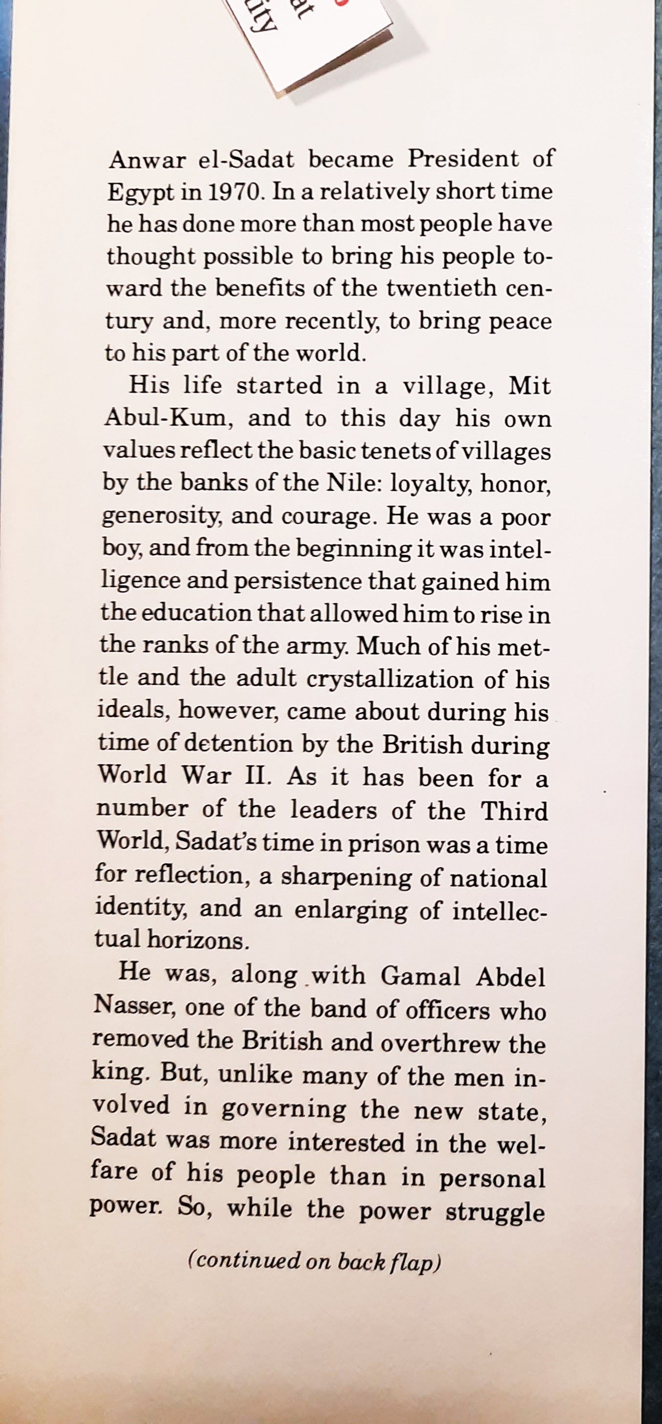 In Search of Identity von Anwar el-Sadat (Gut, 1978, Erstausgabe, Gebunden, 360 Seiten, Harper & Row)