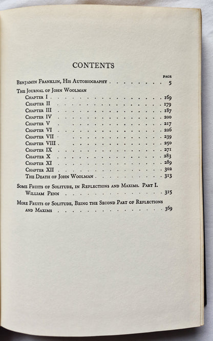 The Harvard Classics: The Autobiography of Benjamin Franklin; The Journal of John Woolman; Fruits of Solitude William Penn Herausgeber Charles W. Eliot (Gut, 1937, gebunden, 395 Seiten, P. F. Collier & Son)