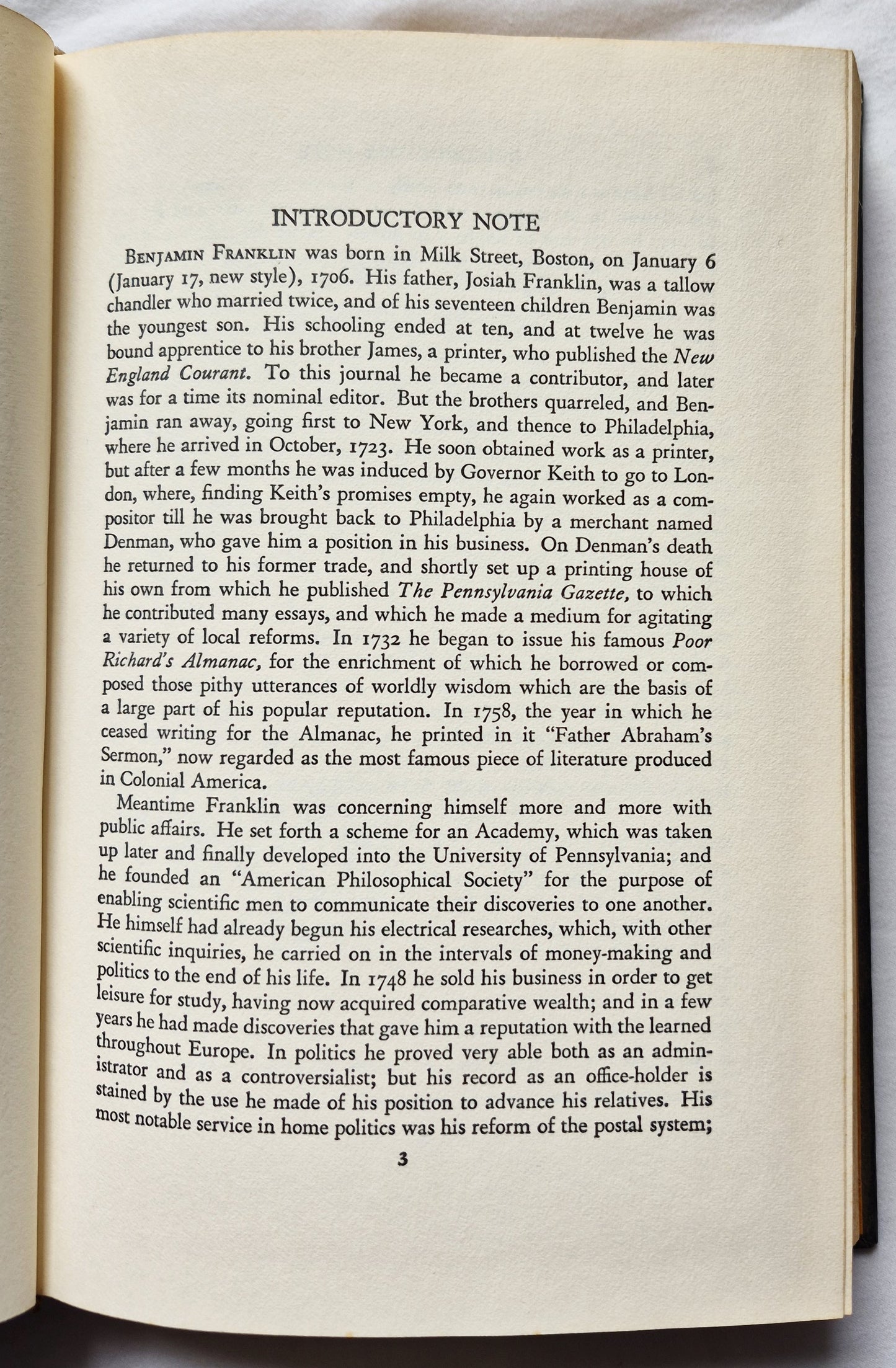 The Harvard Classics: The Autobiography of Benjamin Franklin; The Journal of John Woolman; Fruits of Solitude William Penn Herausgeber Charles W. Eliot (Gut, 1937, gebunden, 395 Seiten, P. F. Collier & Son)