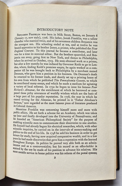 The Harvard Classics: The Autobiography of Benjamin Franklin; The Journal of John Woolman; Fruits of Solitude William Penn Herausgeber Charles W. Eliot (Gut, 1937, gebunden, 395 Seiten, P. F. Collier & Son)