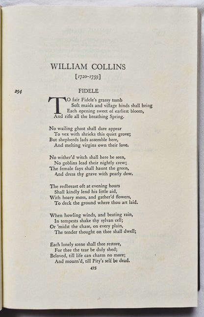 The Harvard Classics: English Poetry Vol. II from Collins to Fitzgerald editor Charles W. Eliot (Gut, 1938, HC, 493 S., PF Collier & Son)