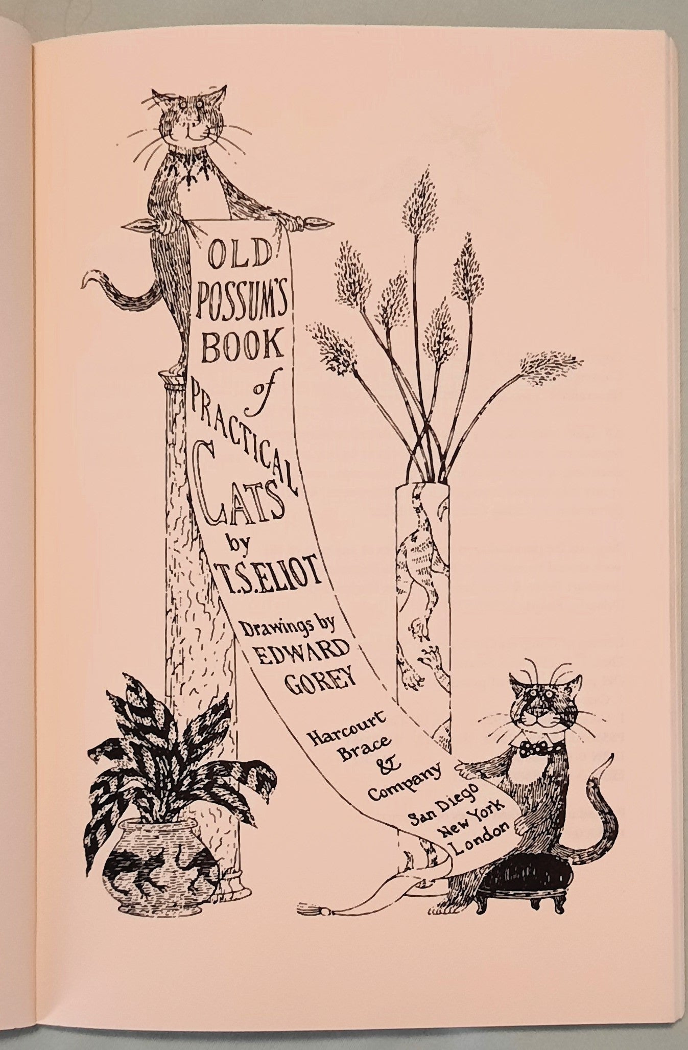 Old Possum's Book of Practical Cats by T.S. Eliot; Edward Gorey (Very good, 1982, Pbk, 56 pages, Harcourt Brace & Co.)
