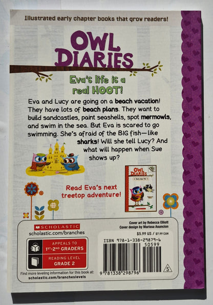 Owl Diaries: Eva at the Beach by Rebecca Elliott (New, 2021, Pbk, 74 pages, Scholastic Branches)