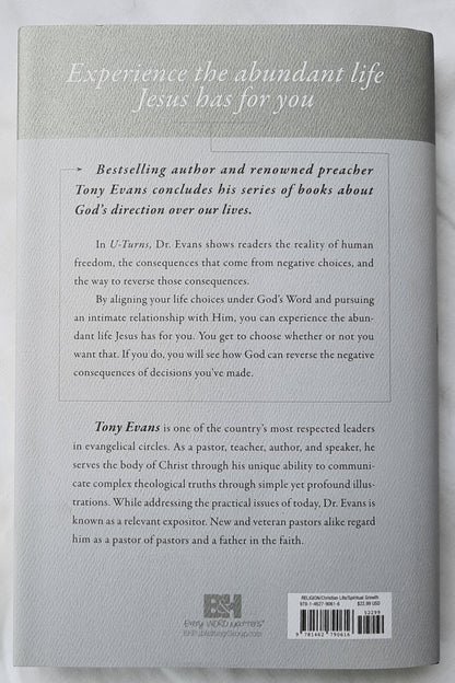 U-Turns: Reversing the Consequences in Your Life by Tony Evans (New, 2020, HC, 219 pages, B&H Publishing)