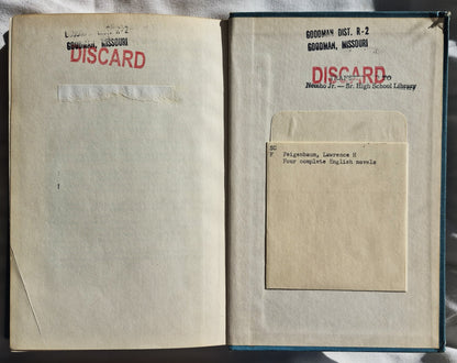Four Complete English Novels herausgegeben von Lawrence H. Feigenbaum: Persuasion von Jane Austen; Wuthering Heights von Emily Brontë; Typhoon von Joseph Conrad; The River von Rumer Godden (Sehr gut, 1960, HC, 698 Seiten, Globe Book Co.)