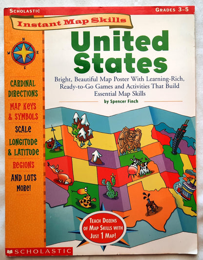 Instant Map Skills: United States by Spencer Finch (Very good, 2004, Pbk, 33 pages, Scholastic)