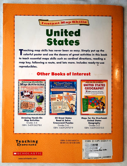 Instant Map Skills: United States by Spencer Finch (Very good, 2004, Pbk, 33 pages, Scholastic)