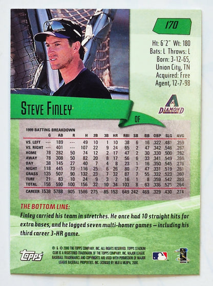 TOPPS 2000 Stadium Club Steve Finley Arizona Diamondbacks #170 Baseballkarte TOPPS