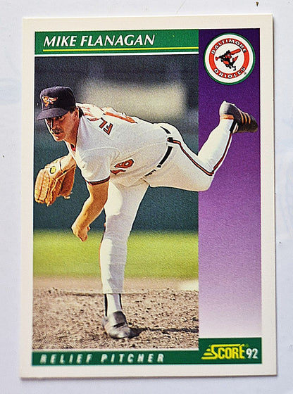 Flanagan Mike Baltimore Orioles Relief Pitcher #333 Score 1992 Baseball Card