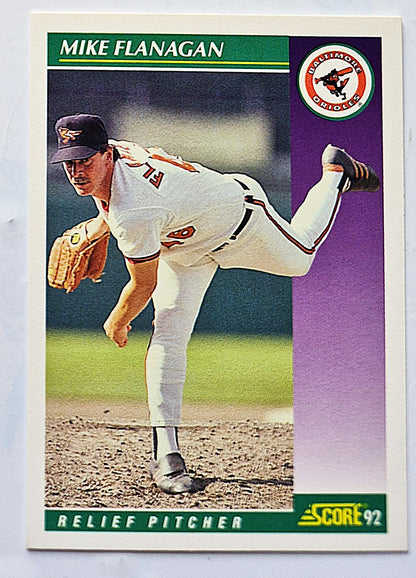 Flanagan Mike Baltimore Orioles Relief Pitcher #333 Score 1992 Baseball Card