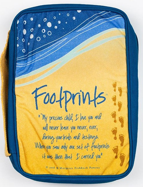 Bible Cover: Footprints Poem by Dicksons (New, Extra Large 7-1/4 x 10-1/2 x 2-1/2")