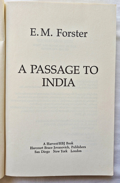 A Passage to India von E.M. Forster (Sehr gut, 1984, TB, 316 Seiten, Harvest/HBJ Book)