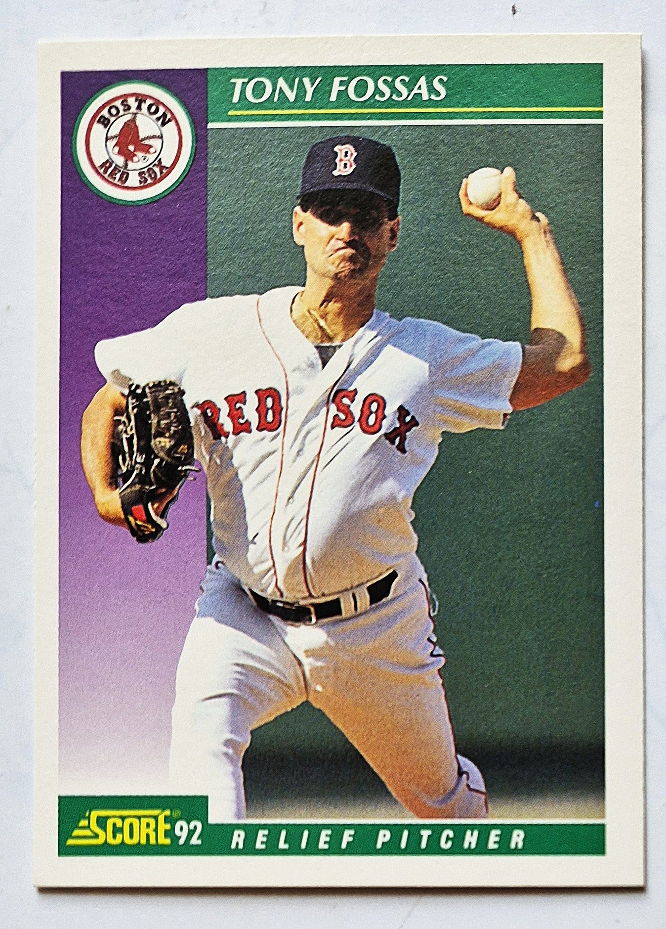Fossas Tony Boston Red Sox Relief Pitcher #389 Score 1992 Baseball Card