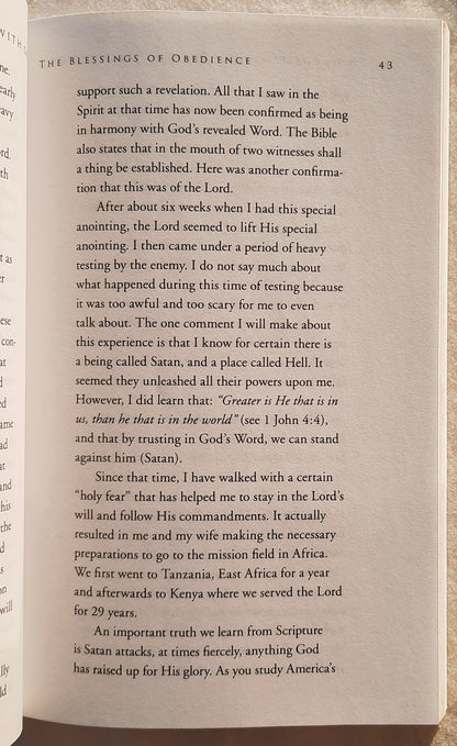 The Blessings of Obedience by Bob Fraley (Very good, 2010, Pbk, 195 pages, Christian Life Outreach)