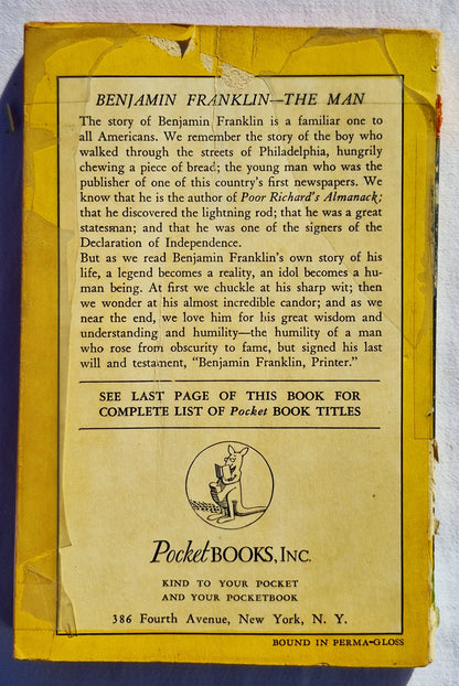The Autobiography of Benjamin Franklin by Benjamin Franklin (Good, 1941, Pbk, 280 pgs, Pocket Books)